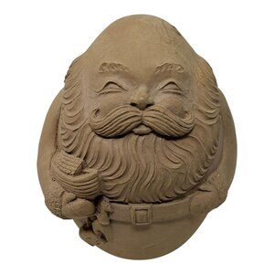 Vintage Jim Shore Unpainted Bald Santa Roly Poly & Toys Figurine 1990s Folk Art